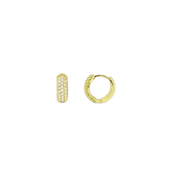 Brinco Argola com Zirc�nias em Ouro 18 Kilates � 25416